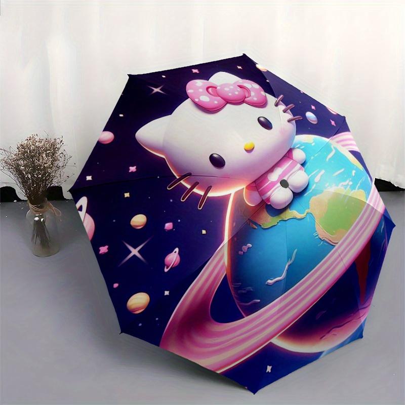 1pc Hello Kitty Galaxy Adventure Umbrella with Plastic Handle,Suitable for All Seasons Home Travel Outdoor UmbrellaSanlio577