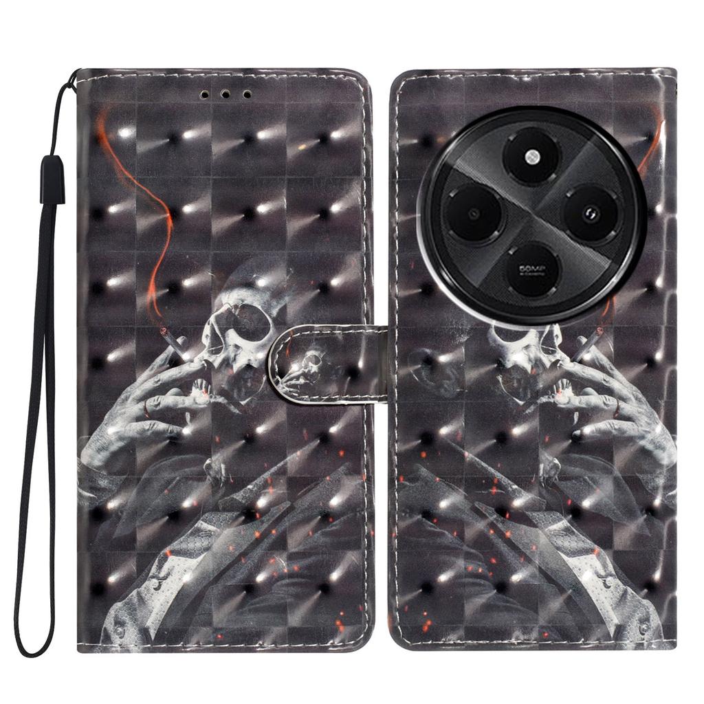 Für Xiaomi Redmi A4 5G Hülle PU Leder Brieftasche Handyhülle 3D Musterdruck