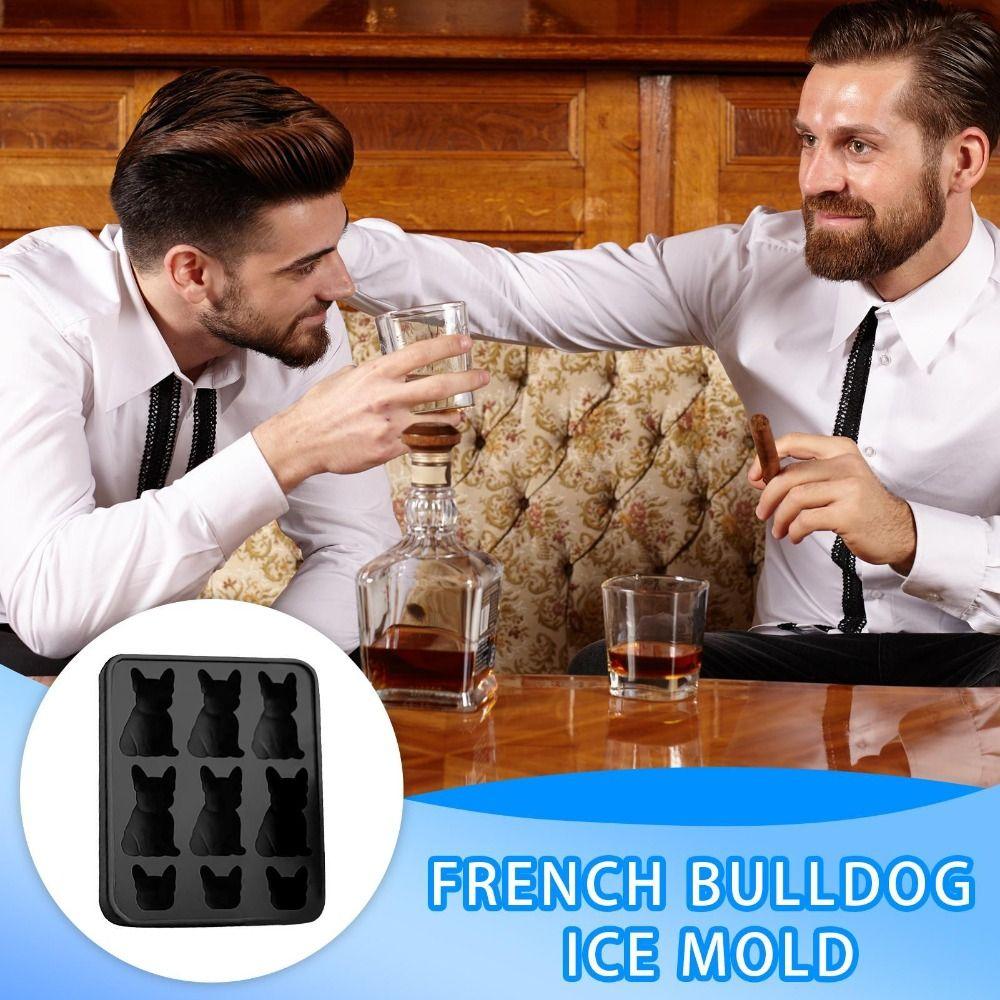 Silicone French Bulldog Ice Mold Easy Demoulding 3D Ice Tray Cute Novelty Ice Maker Drink Iceblock