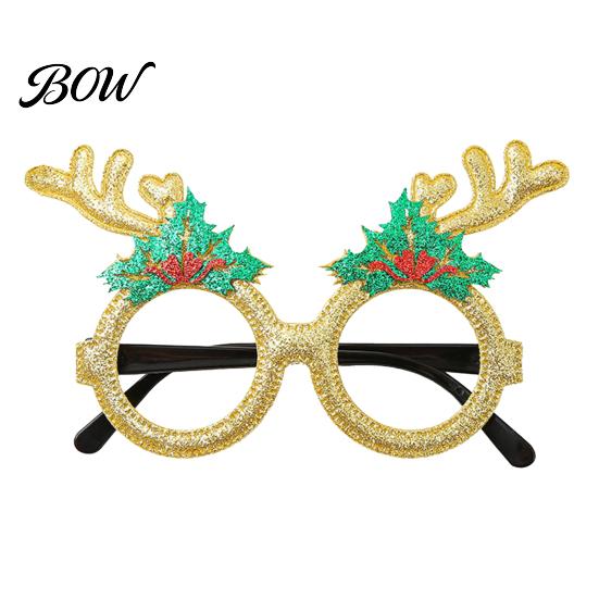 Occhiali da Festa di Babbo Natale Occhiali di Natale, Montature Festose Glitterate, Cappello Albero Pupazzo di Neve Orso Occhiali Divertenti per Bomboniere Pan di Zenzero