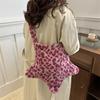 Star Leopard Print Plush Crossbody Bags for Women Furry Large Capacity Girls Shoulder Bag Vintage Tote Handbags Female Purse