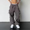 Streetwear Spring Summer Cargo Pants Men Harajuku Casual Men's Pants Elastic Waist Wide Leg Joggers For Man