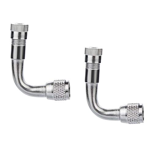 

YFFSFDC 90° удлинитель L-образный воздушный клапан для мопедов, велосипедный воздушный клапан, велосипед, клапан американского типа, набор из 2 шт., серебристый