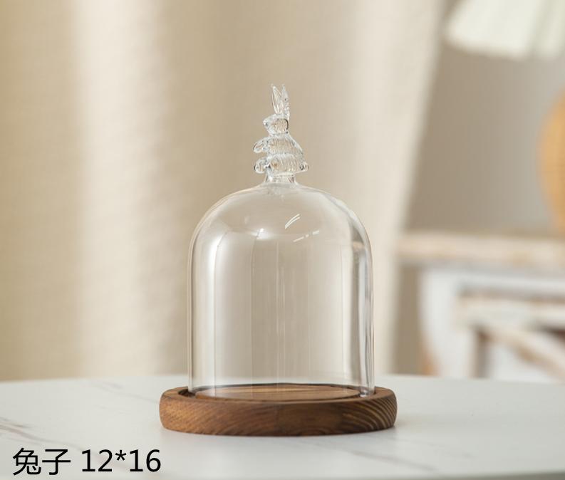 Preserved Flower Glass Cover Dust Cover Display Box Wooden Pallets Display Stand Ornament Crafts Decorative Shelves Shelf