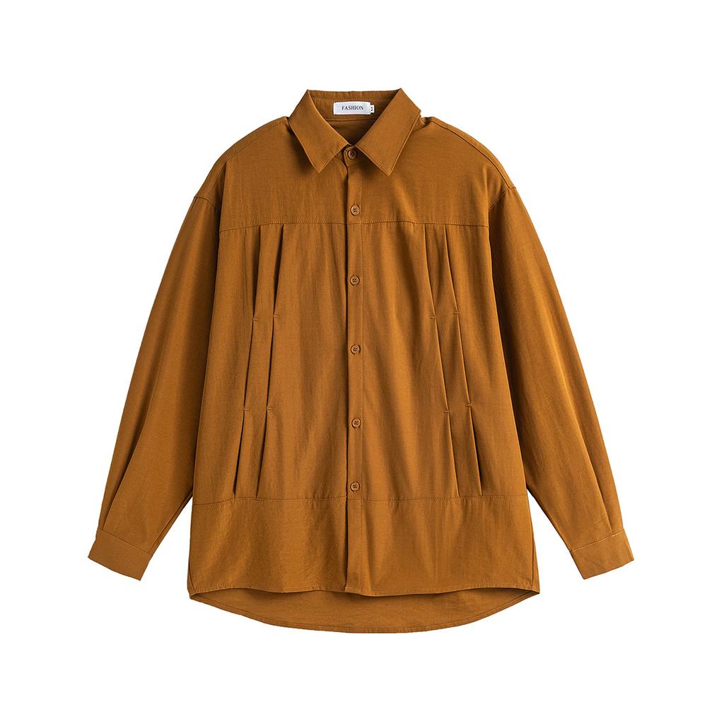 Fashion Autumn and Winter New Loose Shoulder Casual Solid Color Versatile Men's and Women's Long-sleeved Shirts