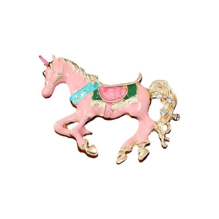 

Secure Clasp Unicorns Brooch Firm Attachment During Activity Enamel Coated Elegant For Fashion Statements розовый