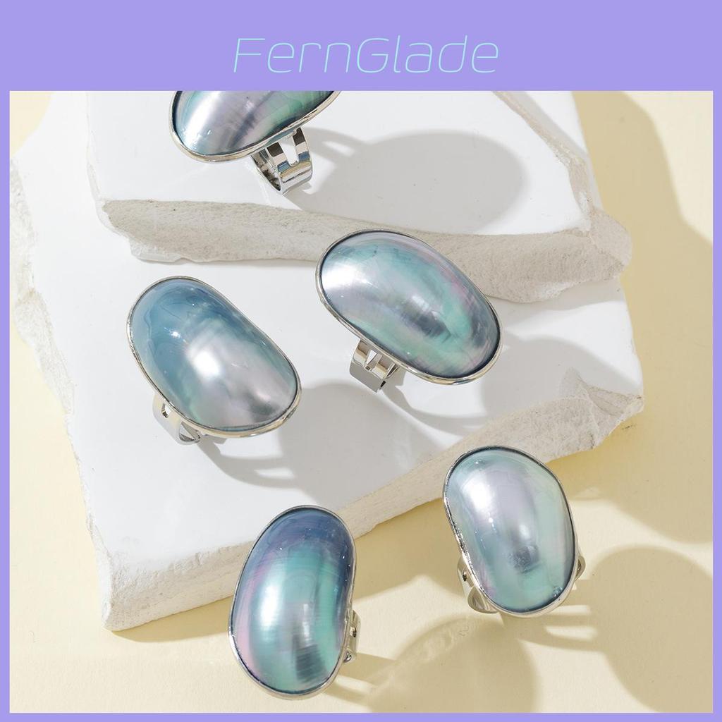 Shell Open Ring Unisex Adjustable Jewelry With Electroplated Finish For Summer Fashion