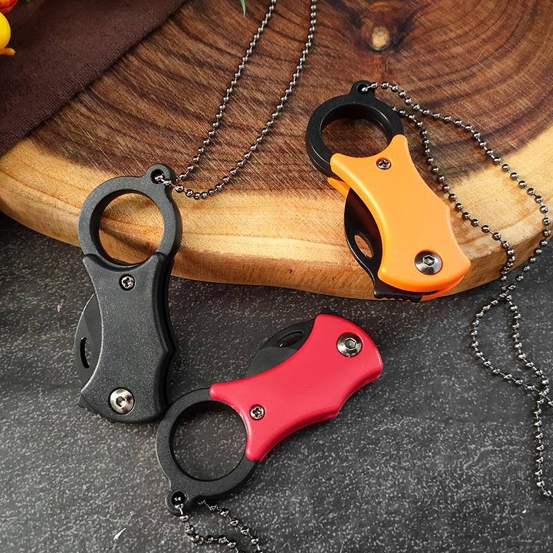 Stainless Steel Cut Fruit Knife Plastic Handle Folding Knife Household Melon Fruit Paring Vegetables Knife Pocket Knife
