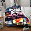 Grand Theft Auto Customize Text Blanket Multi-purpose Customizable Blanket Soft Warm Cozy Great for Bed Office Chair Seaside Living Room