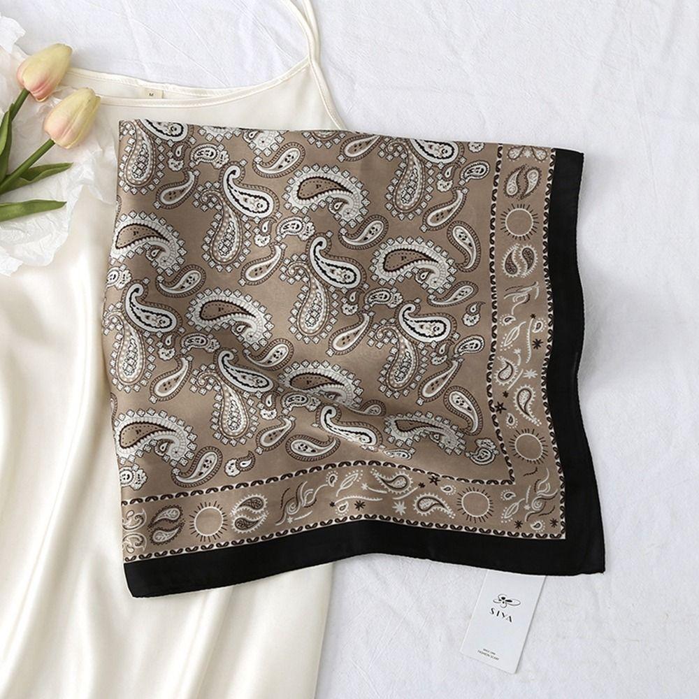 Clothing Accessories Headscarf Printing Korean Style Scarves Female Shawl Silk Scarf Printed Scarf