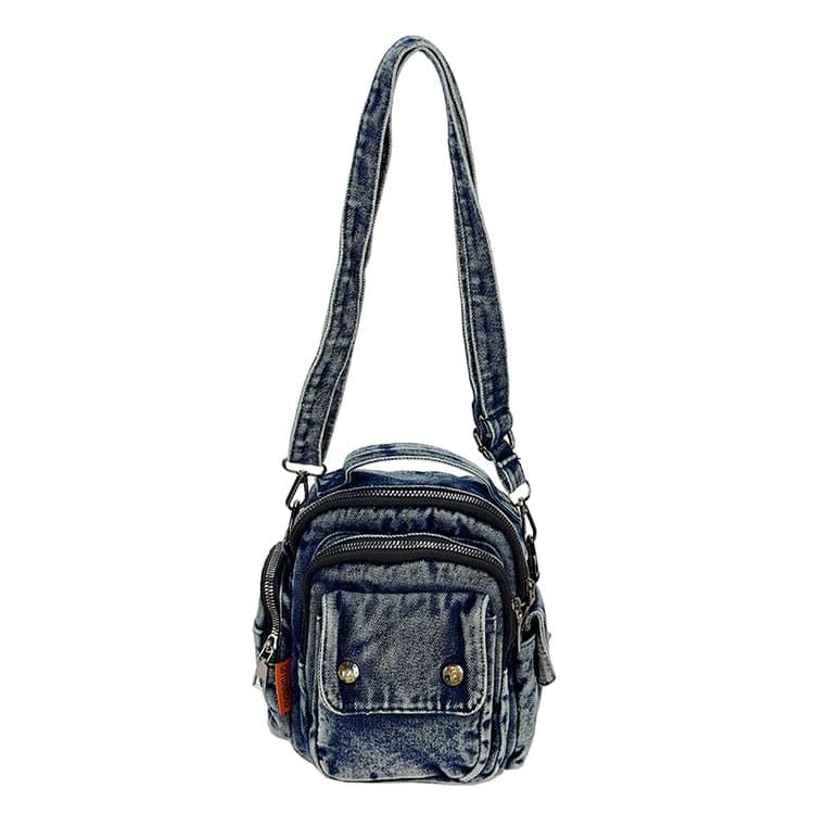 

Retro Washed Old Denim Mini Messenger Bag темно-синього кольору
