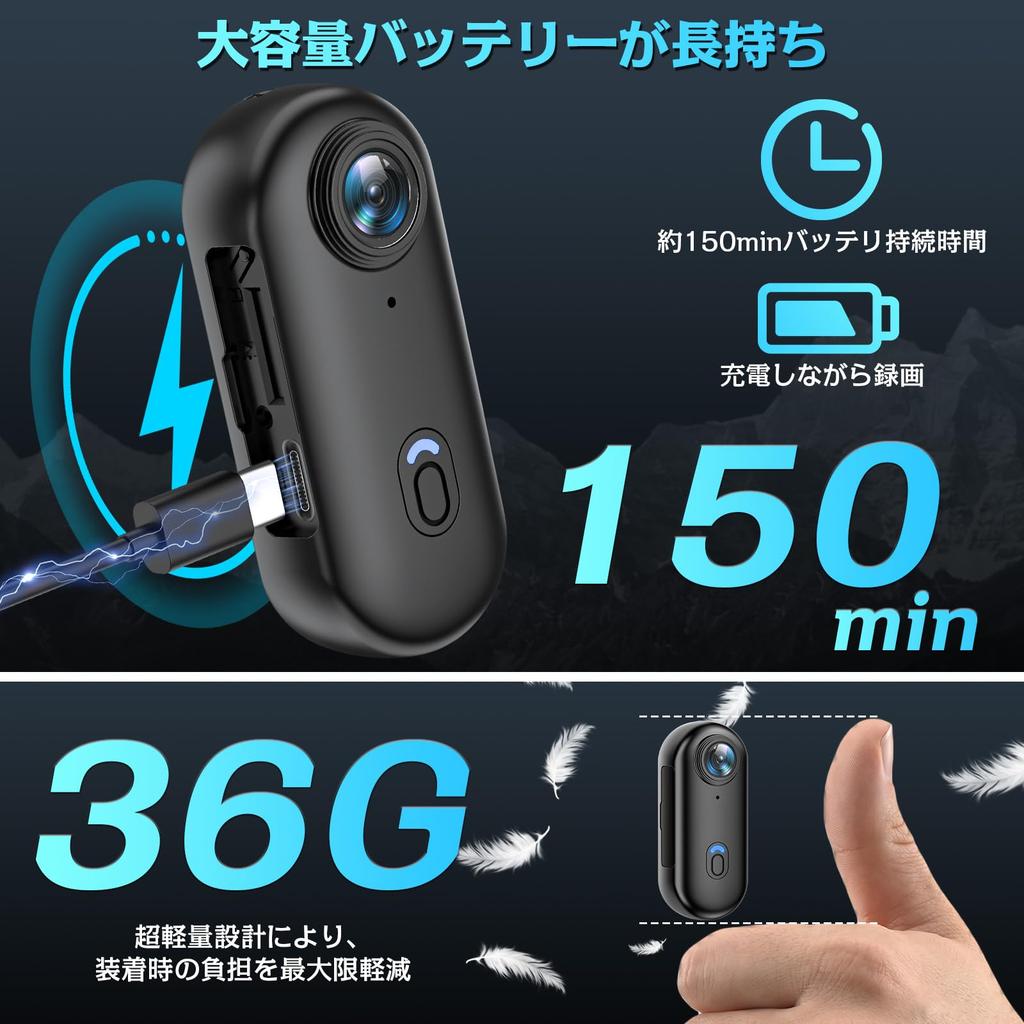Action Compact Vlog Video Wearable Smartphone Dedicated Video Body Loop IP68 Evidence Business Sports Japanese Instruction Manual [4K Resolution]