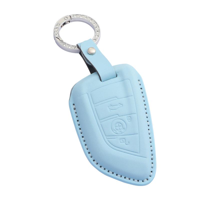 Housse en Cuir pour Clé à Lame BMW Série 5, Série 3, X3, X1, X5, X6 avec Boucle