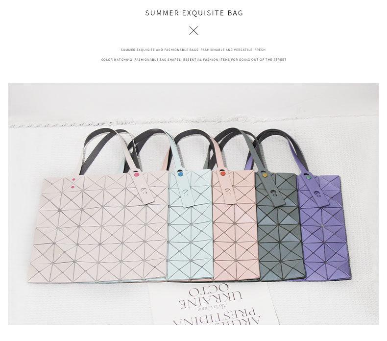 Geantă de umăr cu model geometric de diamant în stil japonez pentru vara 2023, Variație de culoare 6x6