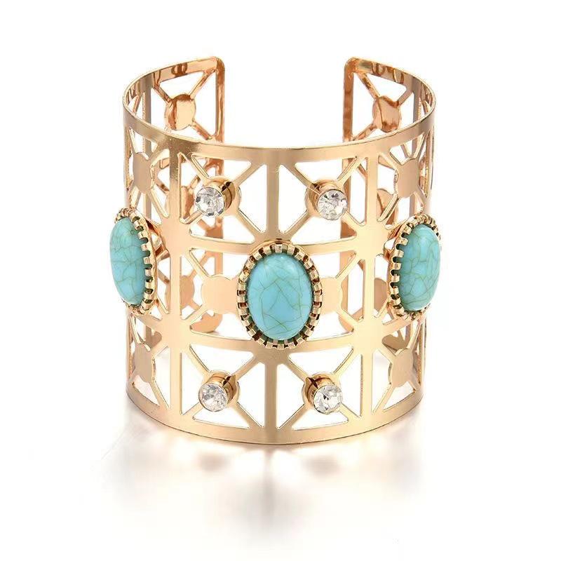 Dunhuang Dance Turquoise Fairy Bracelet - Hollowed Bangle with Unique Personality