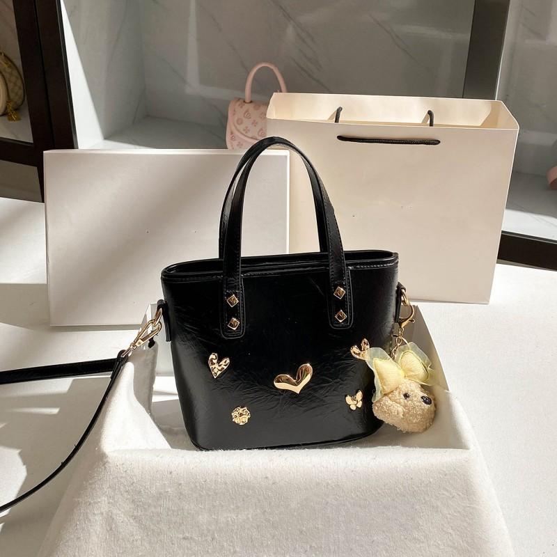 High-class Fashionable Commuter All-matching Shoulder Bag Niche Light Luxury Exquisite Silver Bucket чёрный