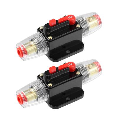 Motoforti Universal DC 12V-24V Fuse Holder 60A Inline Circuit Breaker