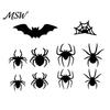 Glowing Spooky Bats for Ghost Festival Lighted 3D Bat/Spiders Wall Stickers Halloween Decor, Removable PVC Spiders Bedroom Decals with LED Lights