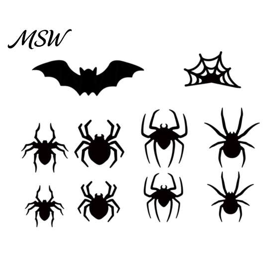 Glowing Spooky Bats for Ghost Festival Lighted 3D Bat/Spiders Wall Stickers Halloween Decor, Removable PVC Spiders Bedroom Decals with LED Lights