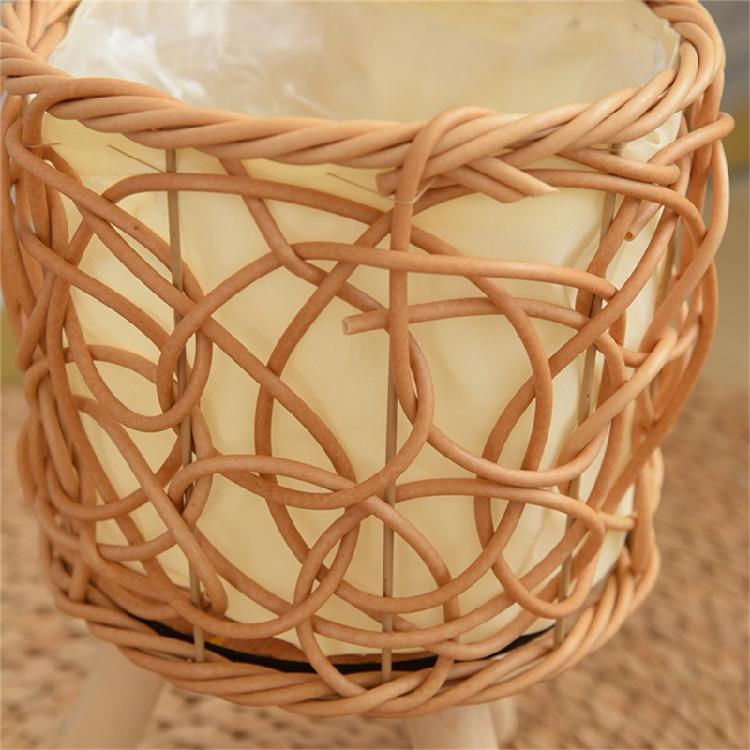 Wood Legs Plant Holder Stool for Home Decoration Stable Floor Planter Basket Woven Balcony Flower Pots Display Shelf