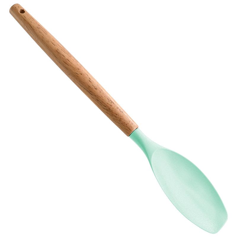 Long Wooden Handle Fondant Cake Spatula Silicone Cream Butter Baking Scraper Kitchen Biscuit Pastry Blenders Batter Flour Mixer