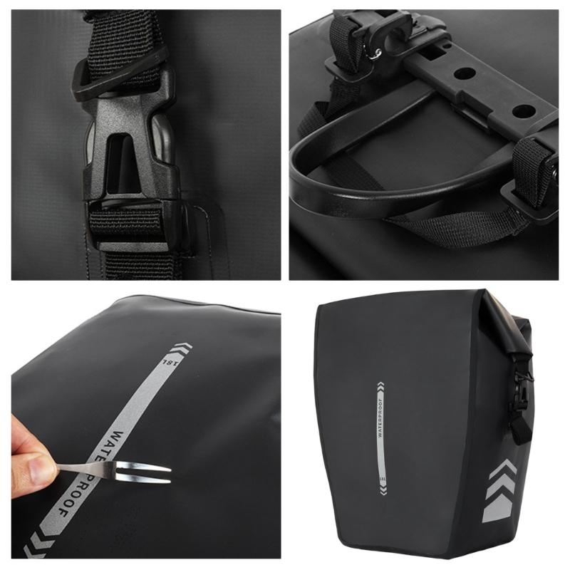 Water Resistant Bicycles Commuting Bag Double Side Saddles Bag with Reflective Trim Luggage Carriers Panniers Bag