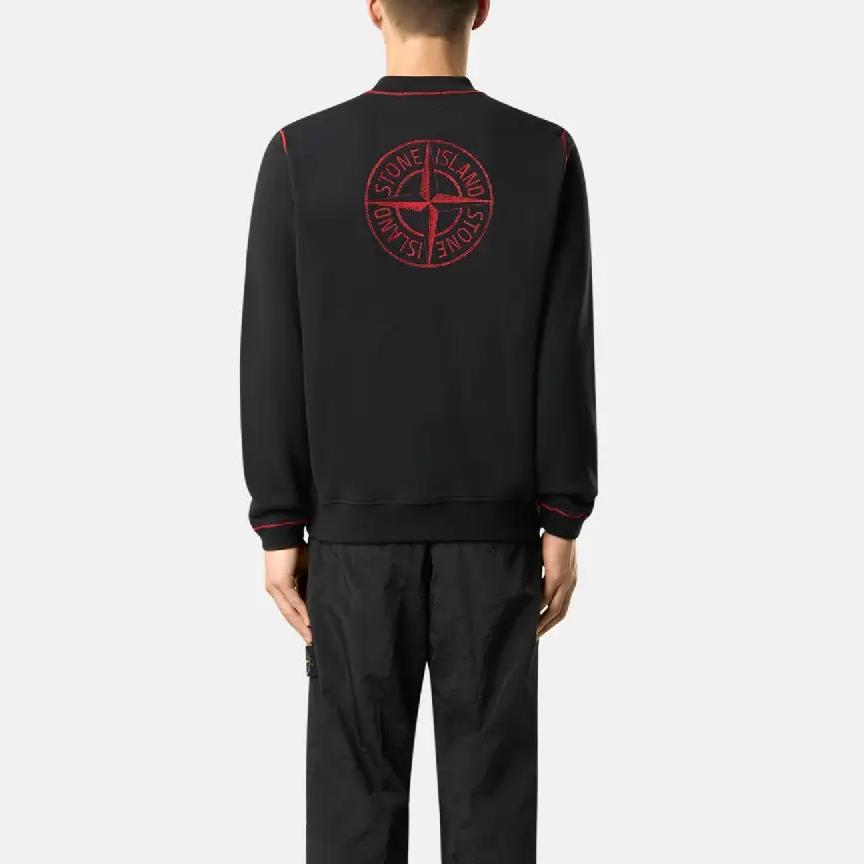 Stone Island Ss25 Year Of The Snake Limited Edition Logo Embroidered Ribbed Collar Long Sleeve Sweatshirt Unisex sweatshirt K1S456100001S0124-V0029