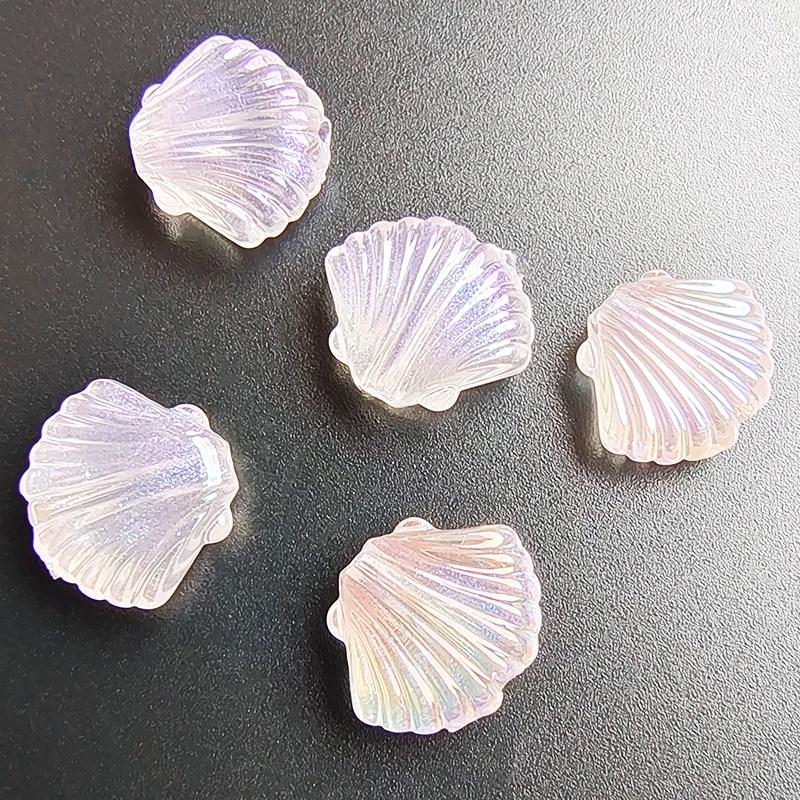 UVAB Blue Transparent Small Shell Beads for DIY Jewelry