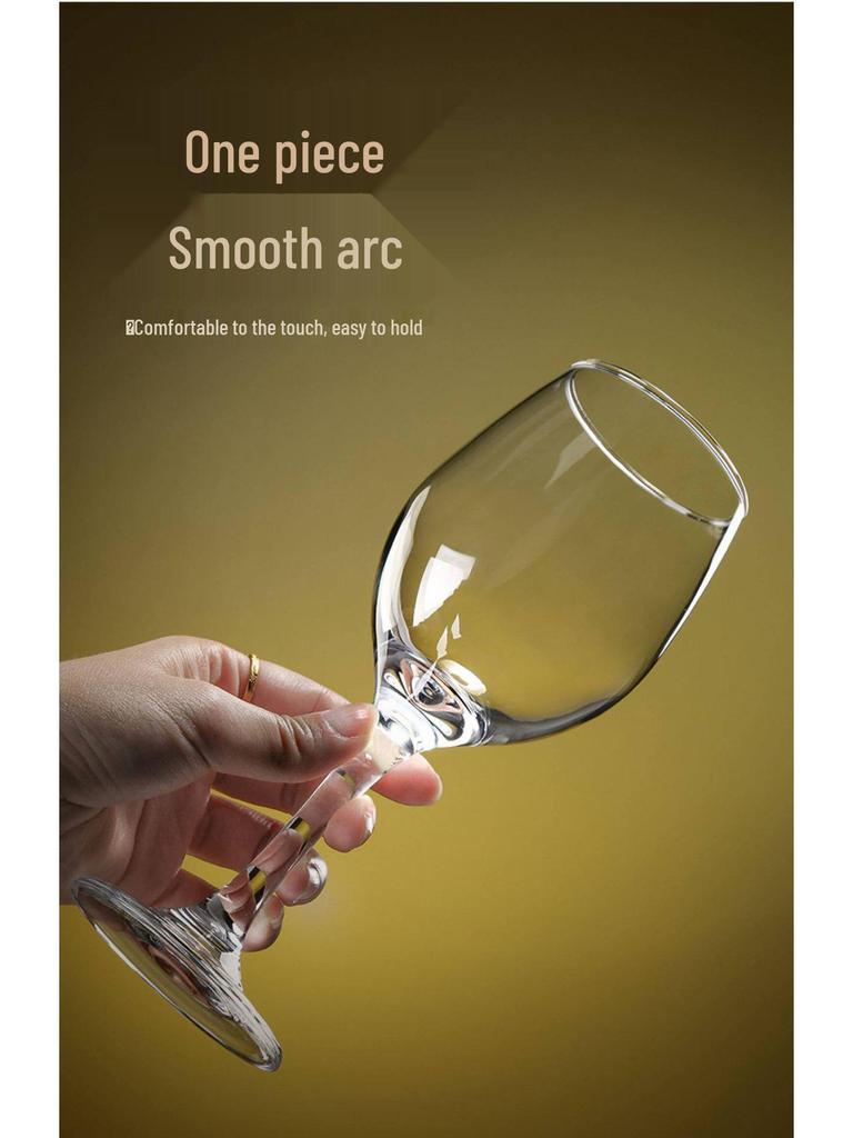 Set of 6 Tall Stem Red Wine Glasses - Elegant Light Luxury for Home Use, Champagne and Brandy Glasses, Creative Design