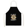 Cake Letters Women's  Kitchen Cotton Linen Apron Black Bib Household CleaningCooking