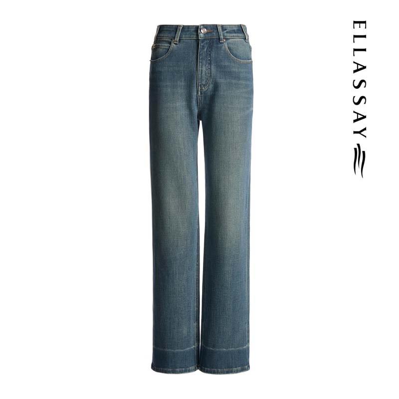 ELLASSAY Women's High-Waist Straight Jeans