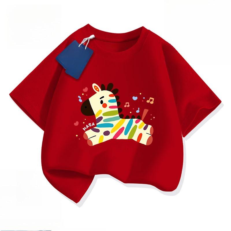 Children's short sleeved T-shirt for the Year of the Horse, used for New Year's speeches