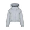 Women Autumn Winter Warm Thickened Cotton Padded Hooded Coat Solid Color Outwear Jacket