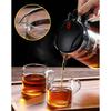 Hitzebeständige Glas-Teekanne mit Ein-Klick-Filter Tee-Kaffeezubereiter Wassertrennungsdesign, Heim-Teezubehör