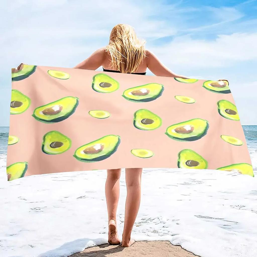 Avocado Beach Towels,Outdoors Pool Microfiber Towel Soft Fluffy and Super Absorbent Sand Free Quick Dry Lightweight Bath Towels