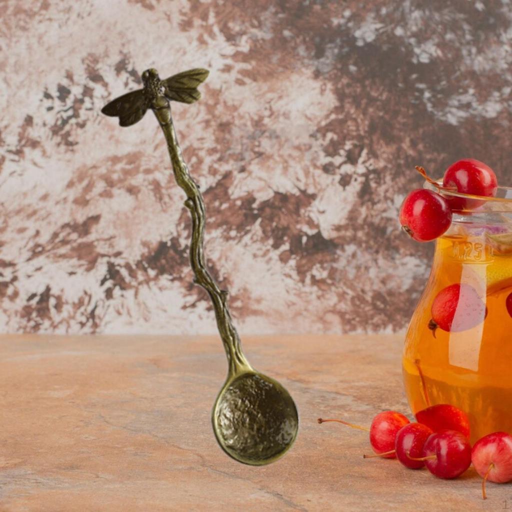 4 Pieces Dragonfly Spoon Cake with Long Handles Handle Dessert Tea for