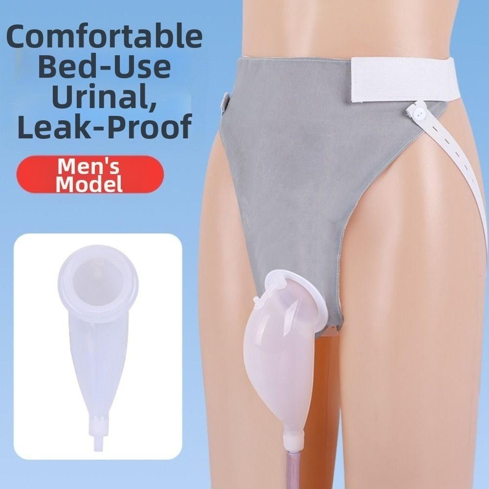 

Reusable Urinal Pee Holder Silicone Urinary Drainage Bag Wearable Urinal Camping Grey Men