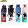 650ML Demon Slayer Water Bottle Anime Cartoon Characters Drinking Cup Portable Outdoor Sports Plastic Leak-proof Water Bottle