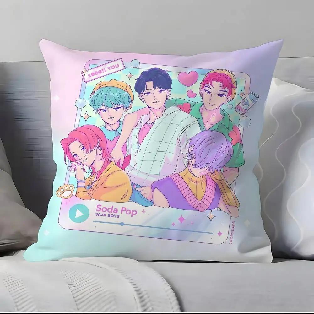 Saja Boys Kpops D-Demon H-Hunters Printed Pillowcase Home Decoration Pillowcase Living Room Sofa Decoration Pillowcase