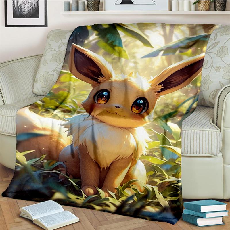 2025 New Cute Pikachu Pokemon Cartoon Gift Soft Plush Blanket,Flannel Throw Blanket for Living Room Bedroom Bed Sofa Cover Kids