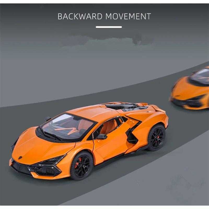 1/24 Lamborghini Revuelto Alloy Sports Car Model Diecast Metal Toy Racing Super Car Vehicles Model Sound and Light Simulation Childrens Gift