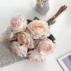 Baked Edge Rose Artificial Flowers, Silk Flowers, Lychee Rose Hand-held Bouquets, Home Interior Decoration Ornaments, Artificial Flowers