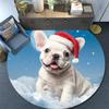 French Bulldog Round Area Rug,Carpet Rug for Living Room Bedroom Sofa Playroom Decor,Non-slip Floor Mat