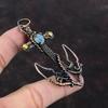 Blue Chalcedony Pendant Copper Wire Wrapped Pendant Handmade Pendant Copper Jewelry Anchor Pendant Genuine Gemstone Pendant Anniversary Gift