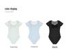 Îmbrăcăminte de dans pentru femei: Tricou de balet pentru adulți, Decolteu pătrat, Decupaj înalt la șold, Mânecă scurtă