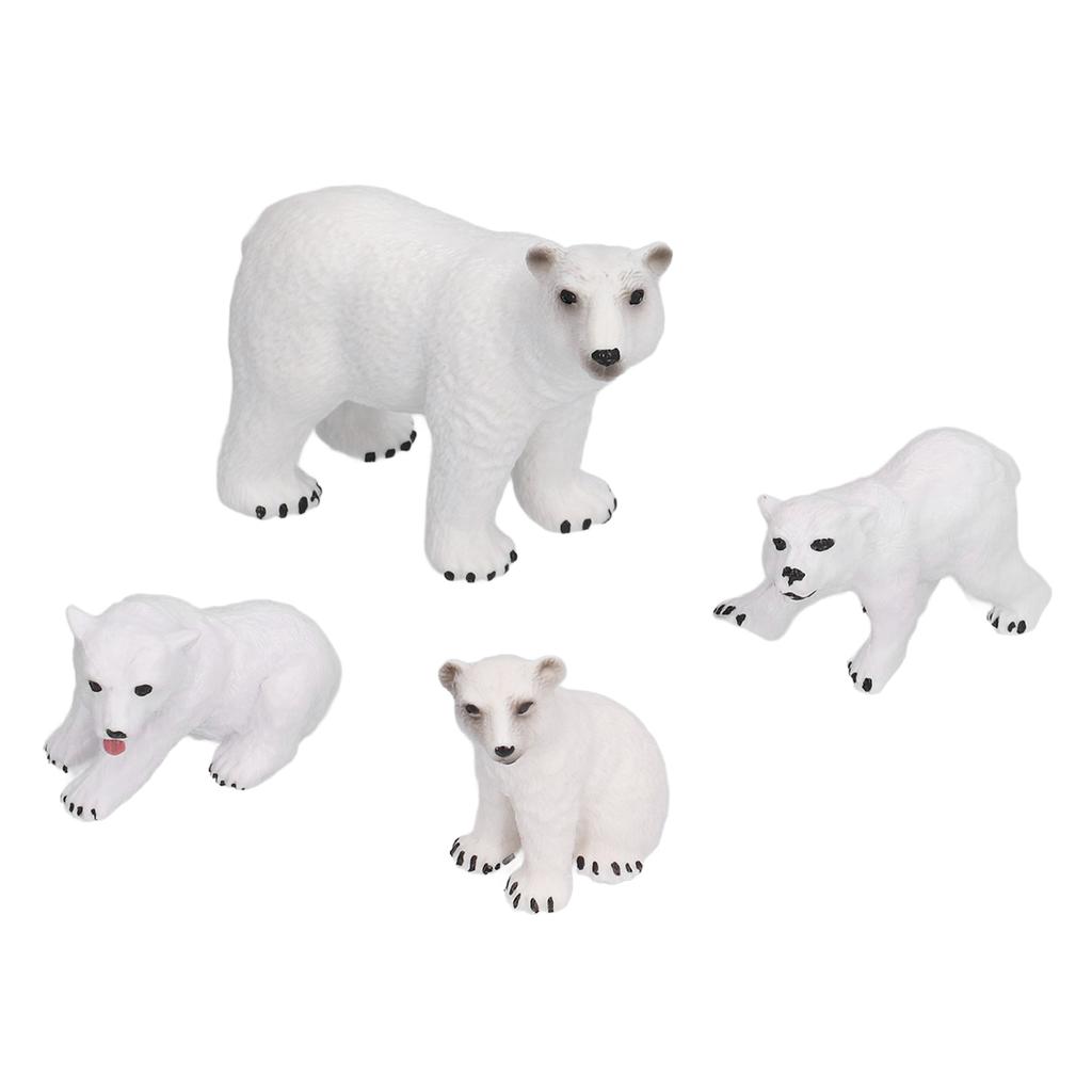 Lifelike White Bear Model Educational Ocean Animal Figures Model White Bear Decoration6pcs