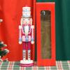 Classical Wood Cake Hat Nutcrackers Soldier 38cm Holiday Decorative Figurine for Mantle and Table Centerpieces Decors