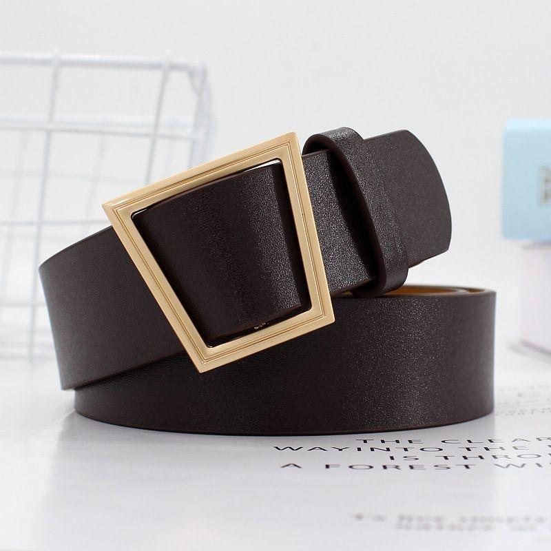 Stylish Retro Triangle Buckle Pu Belt For Women Perfect For Dresses And Casual Outfits