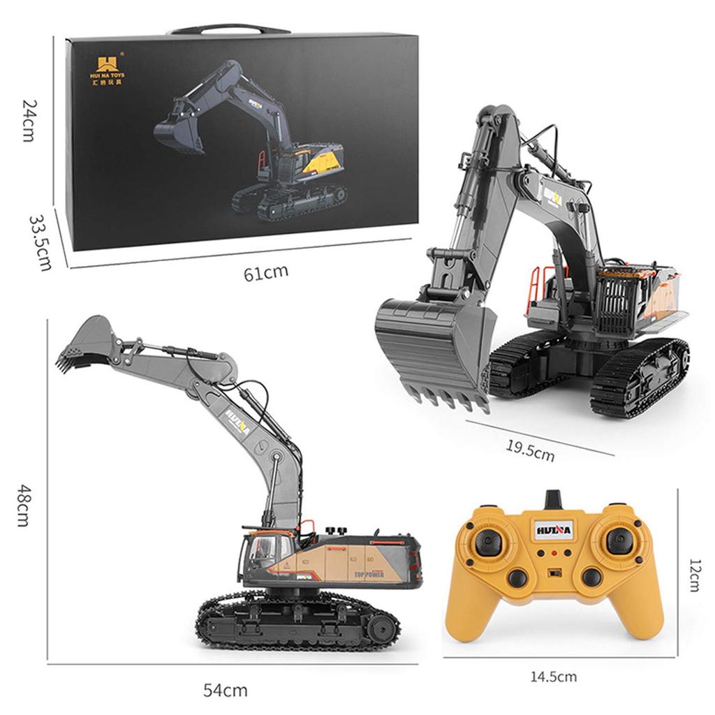 Yitong Latest Model Super Alloy Reinforced 22CH Power LED Miniature RC Construction Machine Toy for Beaches and Sandboxes Excavator, 2.4GHz Wireless,