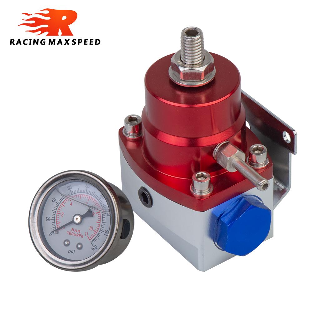 Racing JDM Car Universal Adjustable Fuel Pressure Regulator With Gauge For Cherokee Ford F250 6.0L Diesel Twin Beam Fpr-005